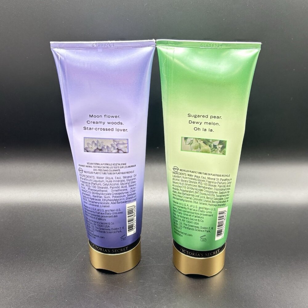 Set Of 2 Victoria Secret Hydrating Body Lotion Pear Glacé & Midnight Bloom 8 oz - Picture 6 of 16